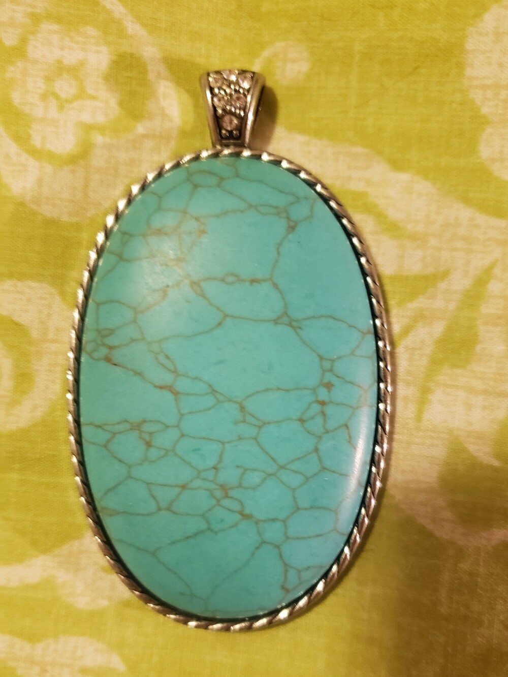 Large Faux Turquiose Penant